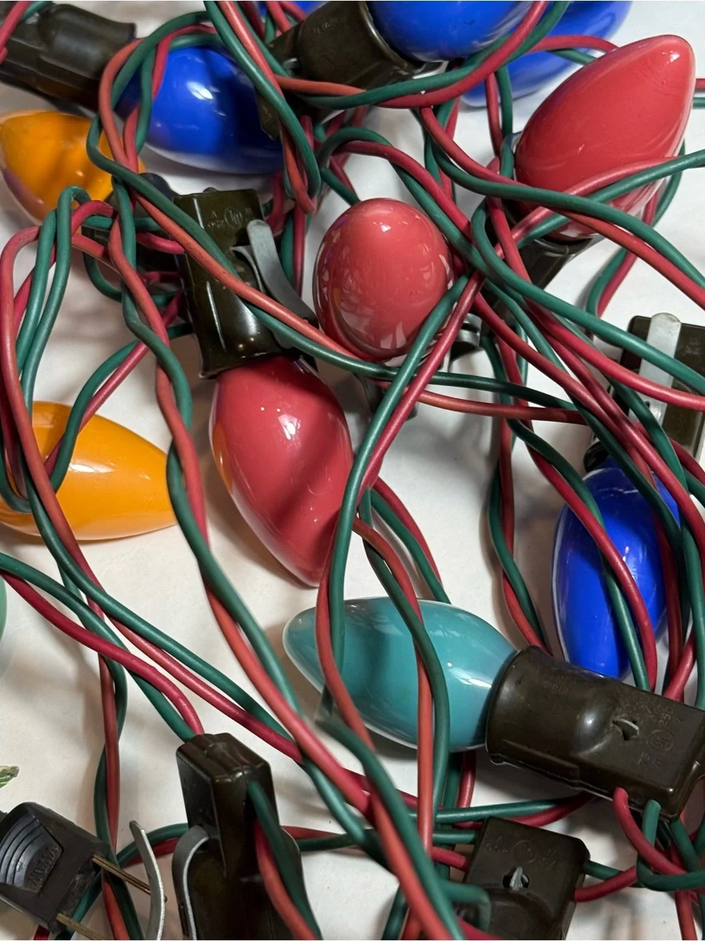 Vintage C9 Christmas Lights 2 Strings 53' Tested and Working Retro MCM